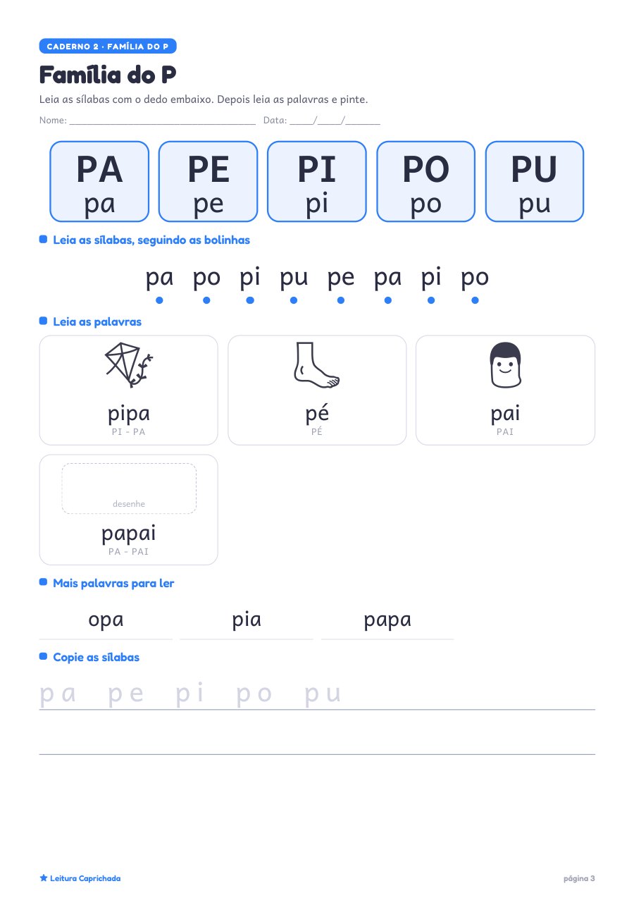 Lição da família do P